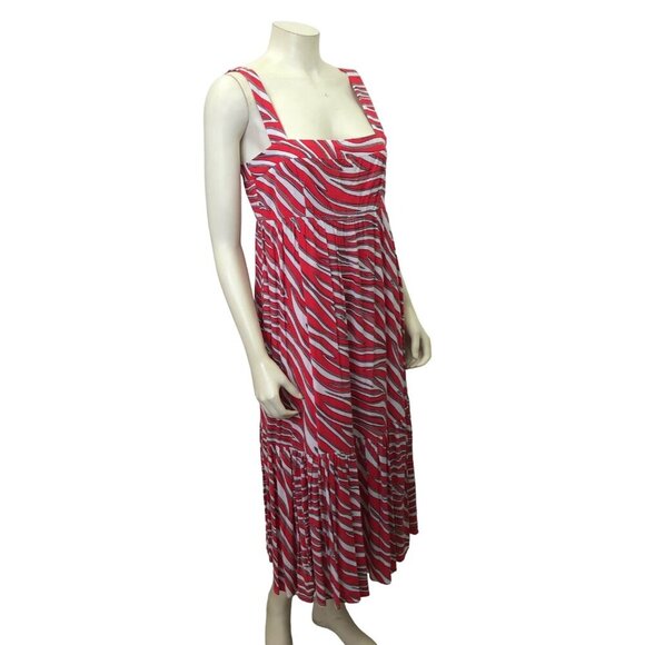 MICHAEL KORS $175 Zebra Square Neck‎ Sleeveless Midi Dress SZ SM NWT - Picture 12 of 13